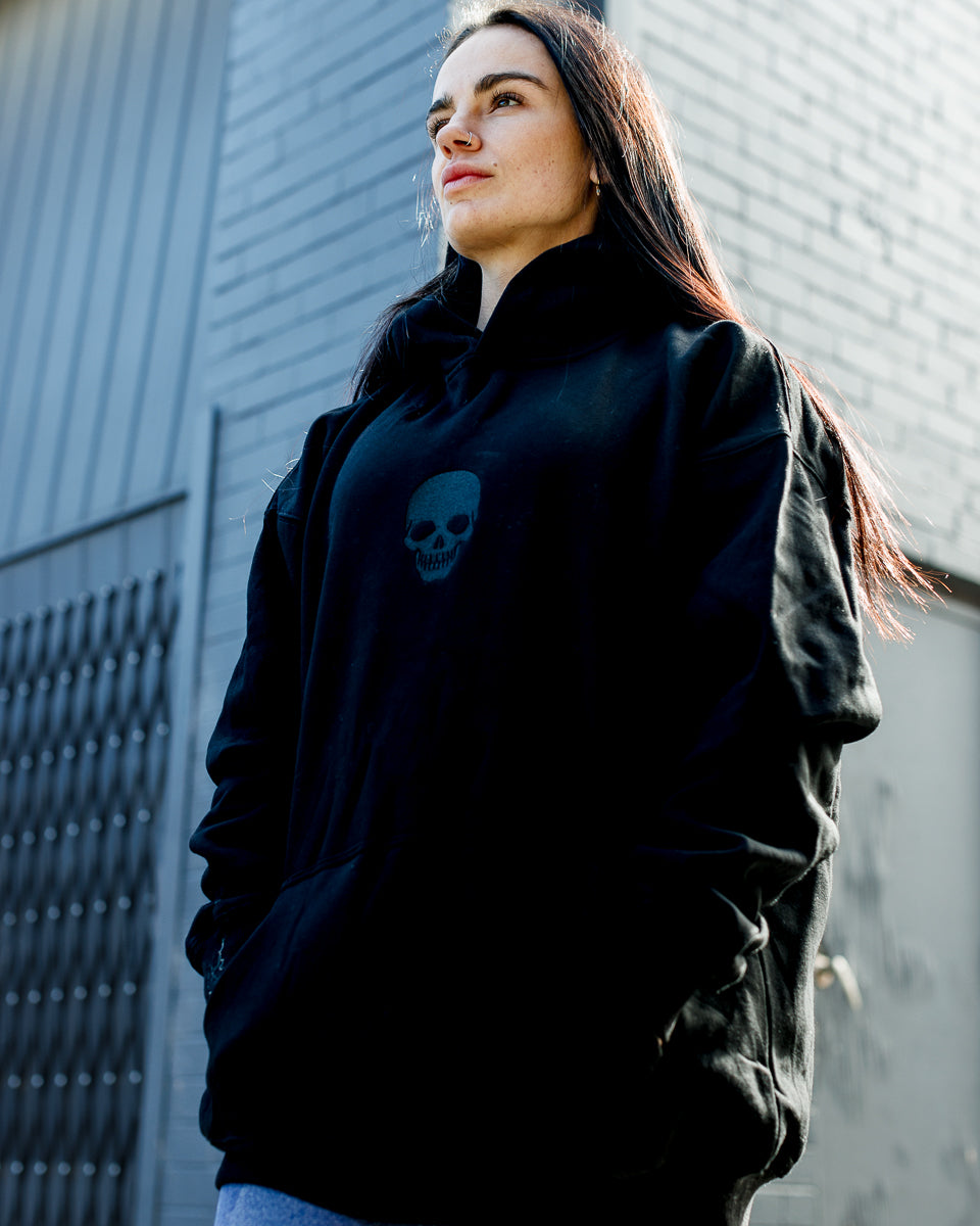 Heavyweight Fleece Hoodie - Black Skull