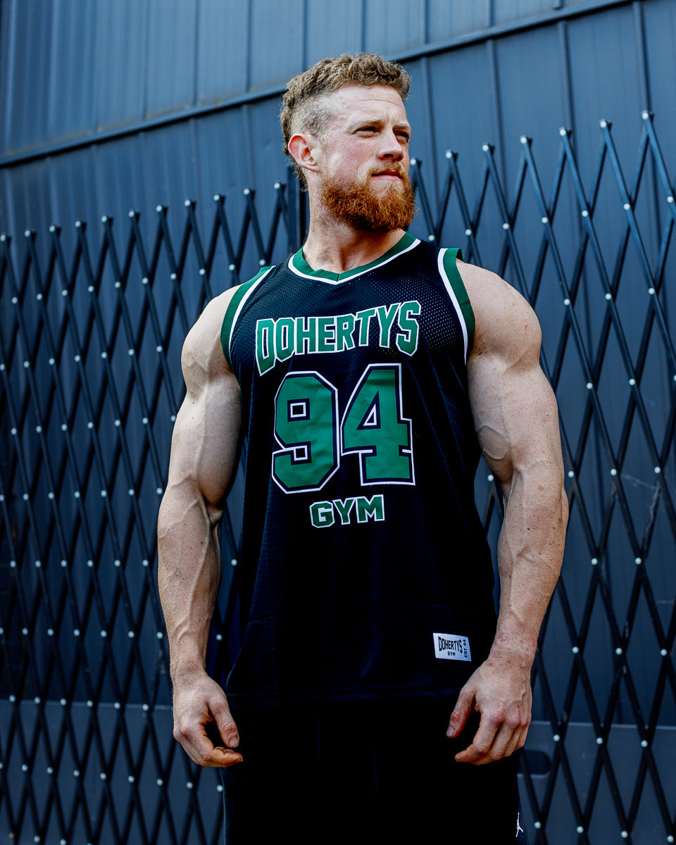 Basketball Singlet - Black and Green