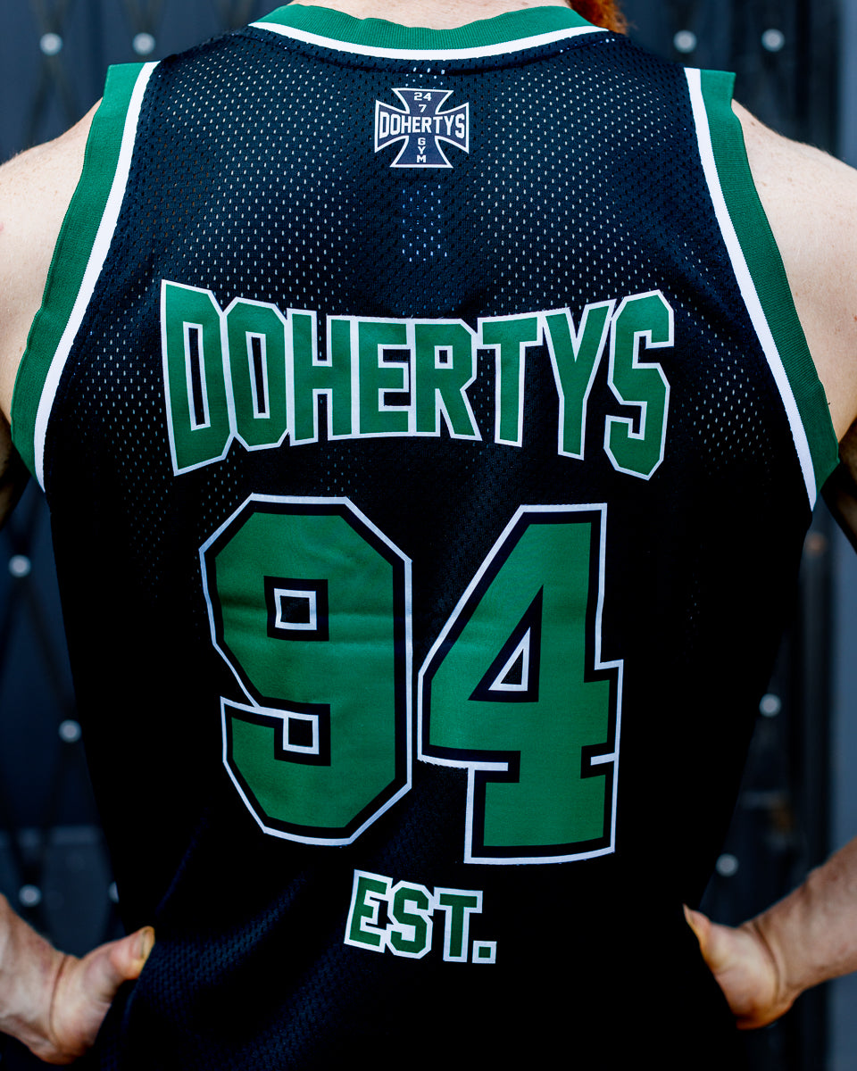 Basketball Singlet - Black and Green