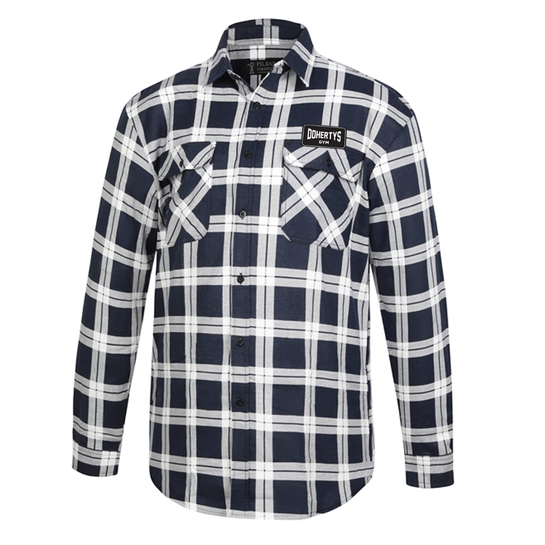 Flannelette Shirt - Navy/White