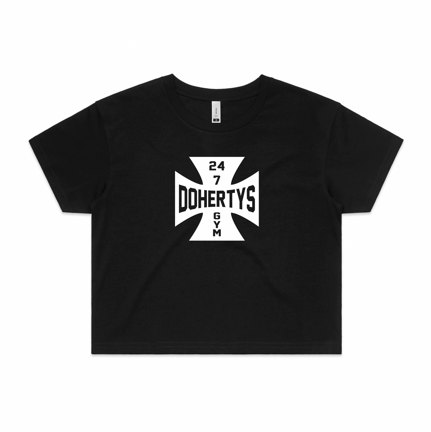 Womens Cross Crop Tee - Black