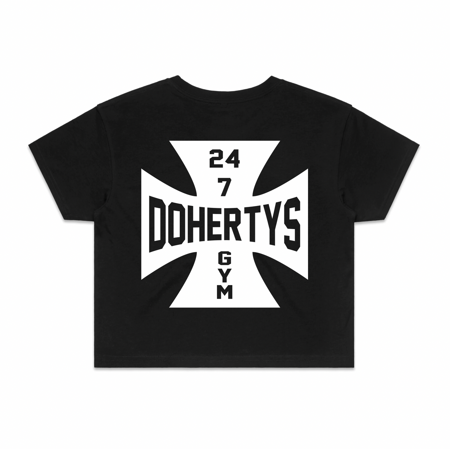 Womens Cross Crop Tee - Black