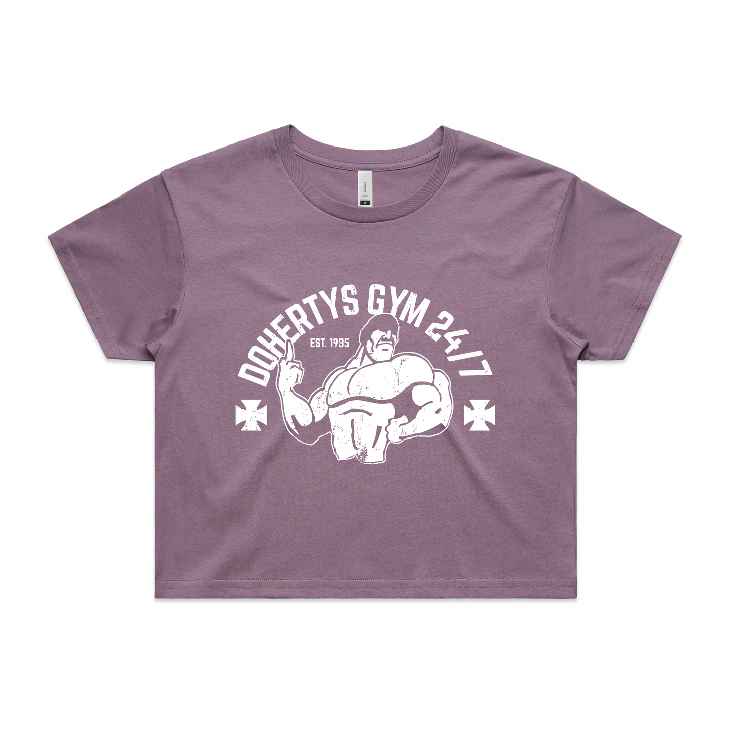 Womens Retro Crop Tee - Mauve