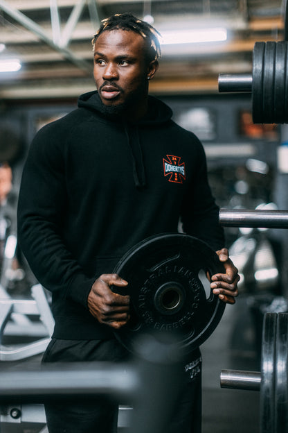 Hoodie - Black with Red Cross