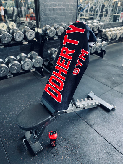 Dohertys Gym Towel - Black & Red