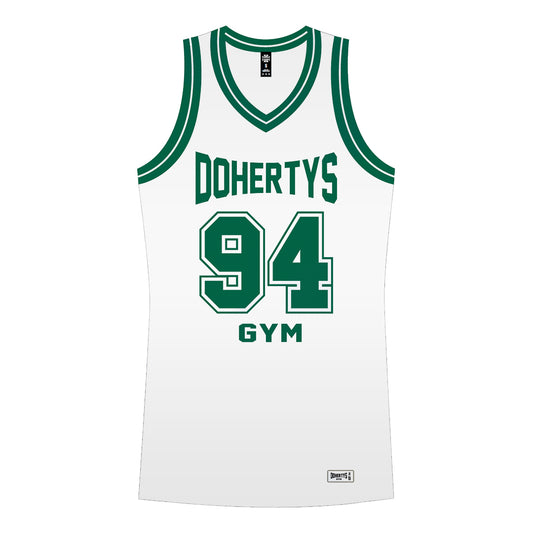 Basketball Singlet - White and Green