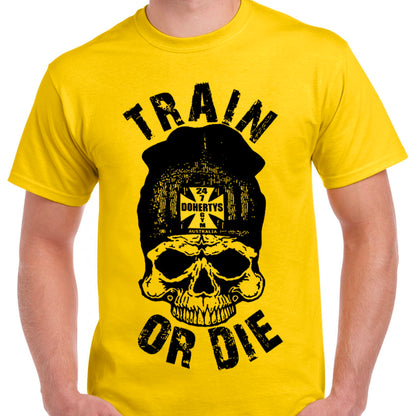 Train or Die Tee - Yellow